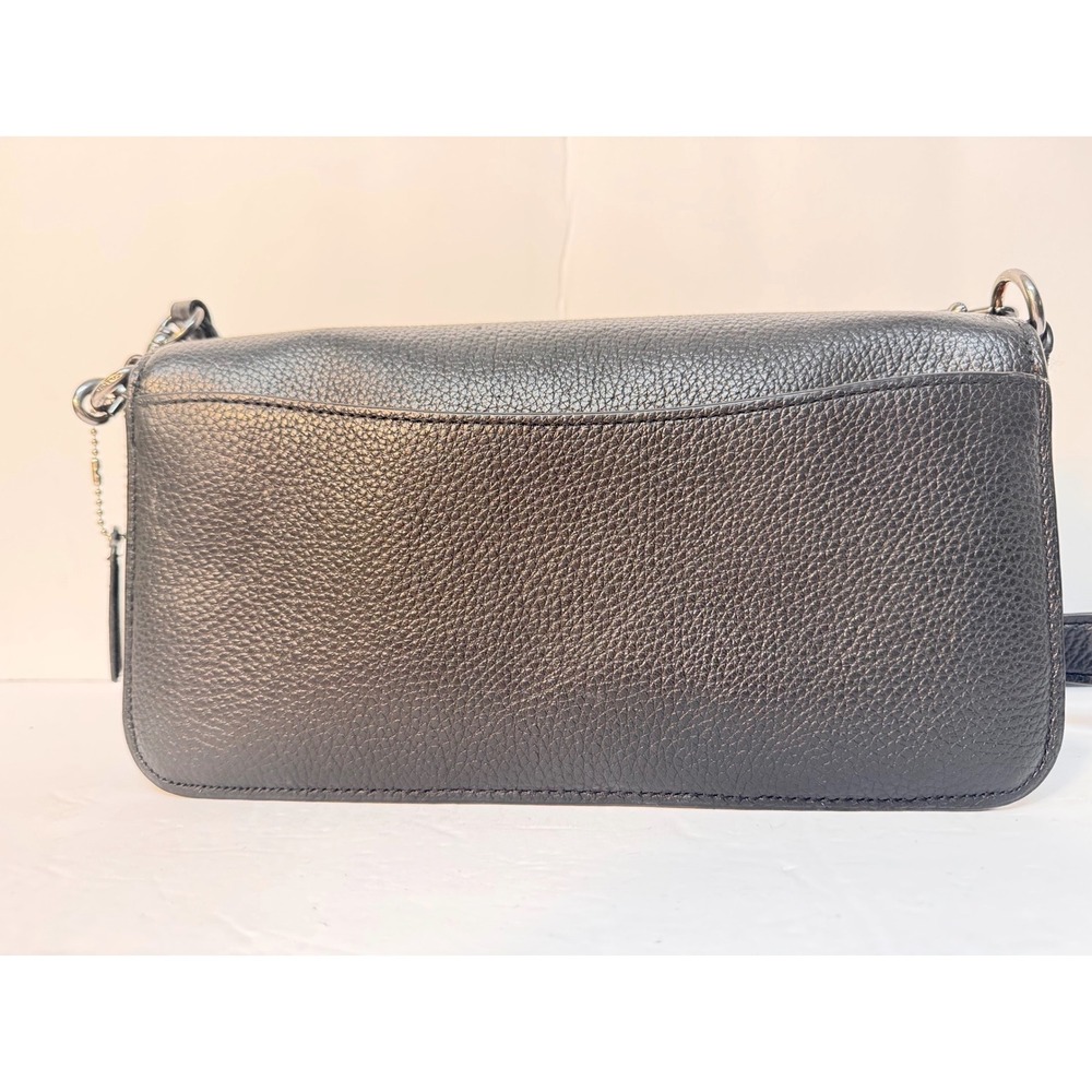 Coach Morgan black pebble leather & snake skin sides UEC CE562 - Picture 2 of 14